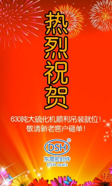 熱烈祝賀：東晟密封件630噸大硫化機順利吊裝就位！敬請新老客戶砸單！
